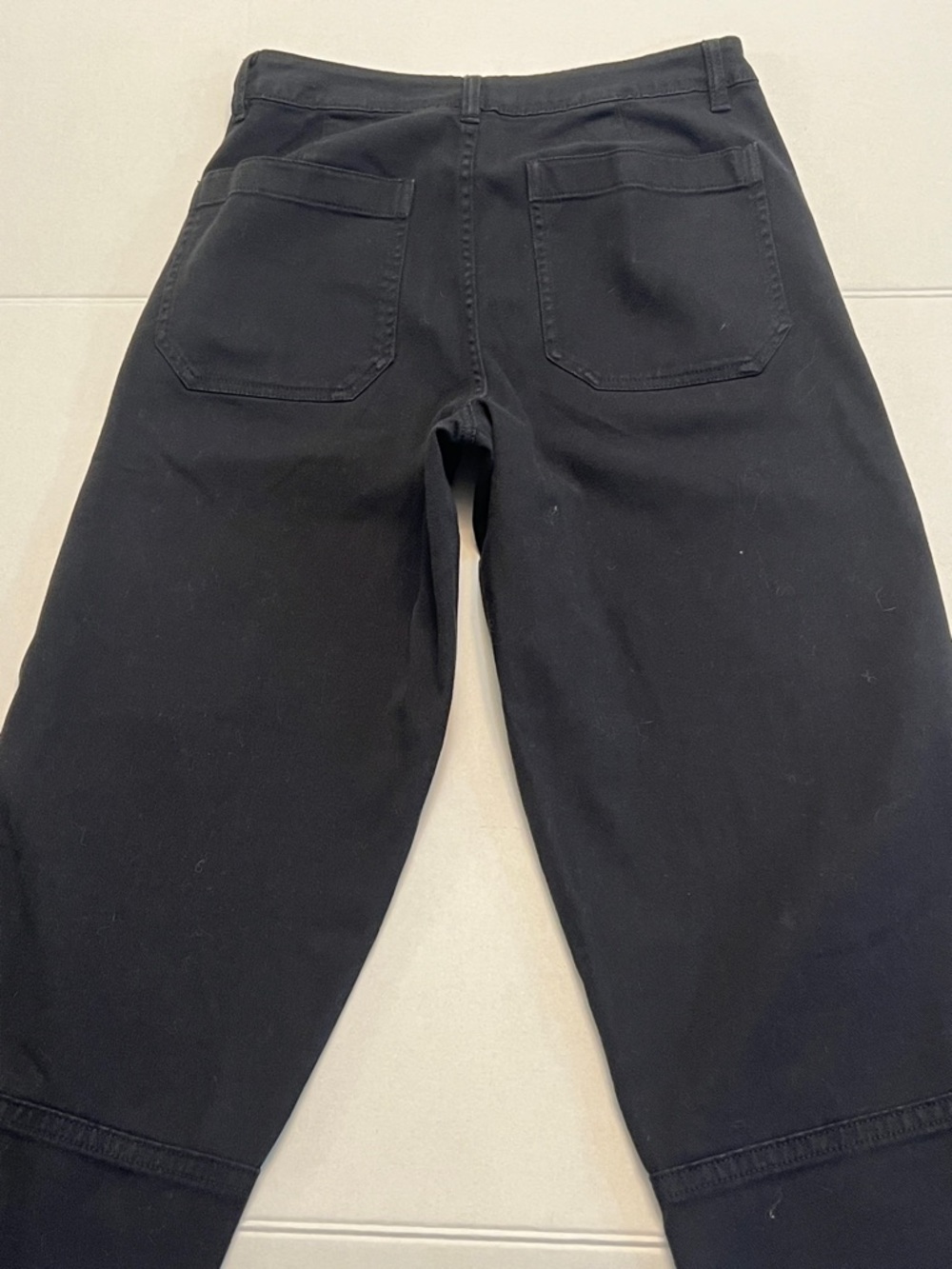 QUINCE ORGANIC COTTON TWILL BARREL PANTS BLACK SIZE 4 - Picture 6 of 16